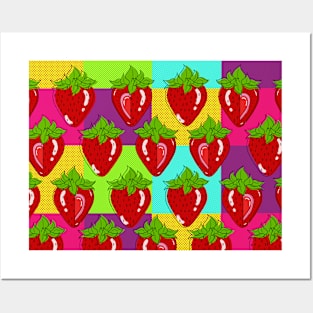 Pop Art Strawberries! Posters and Art